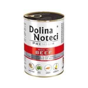 DOLINA NOTECI Puszka Premium bogata w wołowinę 400g mokra karma dla psa