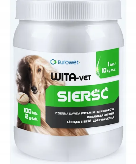 EUROWET Wita-Vet SIERŚĆ 2G 100 tabletek dla psa
