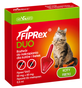 VET-AGRO Fiprex DUO 0,5ml roztwór dla kotów i fretek