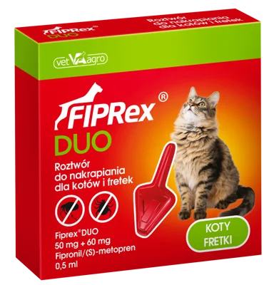 VET-AGRO Fiprex DUO 0,5ml roztwór dla kotów i fretek