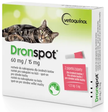 Dronspot 60mg/15mg krople dla kotów od 2.5kg do 5kg