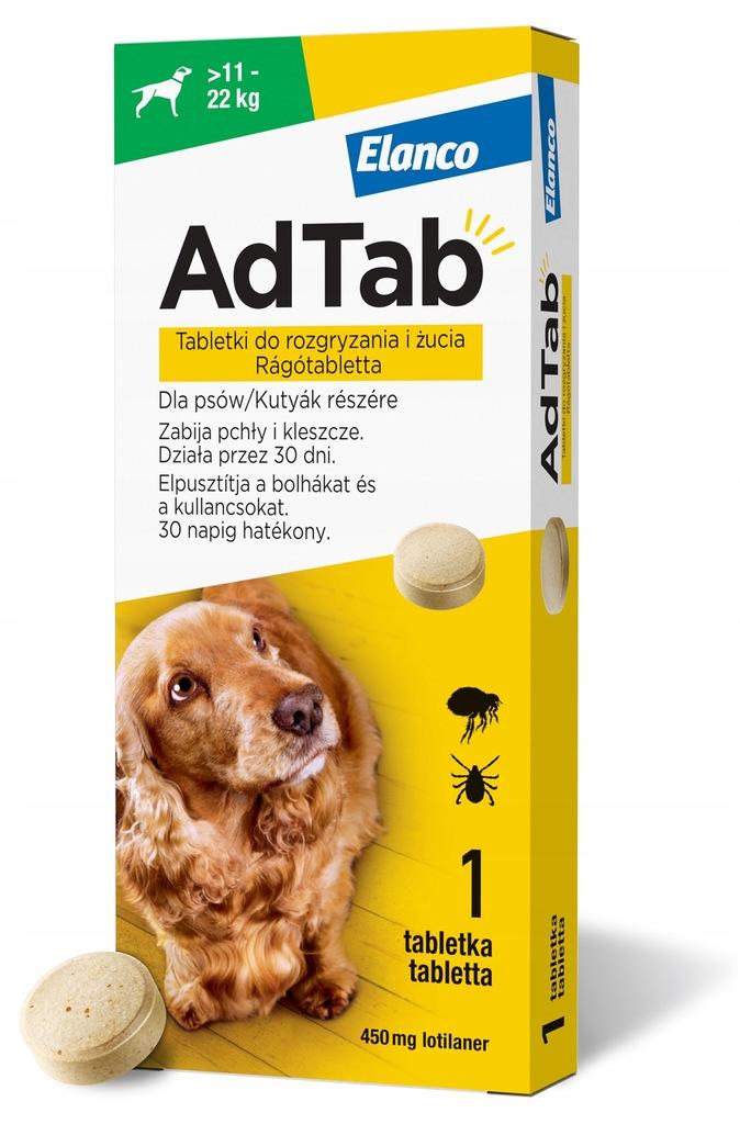 ADTAB Dog tabletki na kleszcze i pchły 450mg