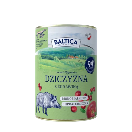 BALTICA monobiałkowa karma 400g dziczyzna z żurawiną