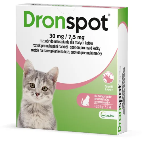 VETOQUINOL Dronspot krople dla kotów od 0,5kg do 2,5kg