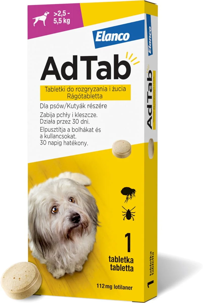 ADTAB Dog tabletki na kleszcze i pchły 112mg