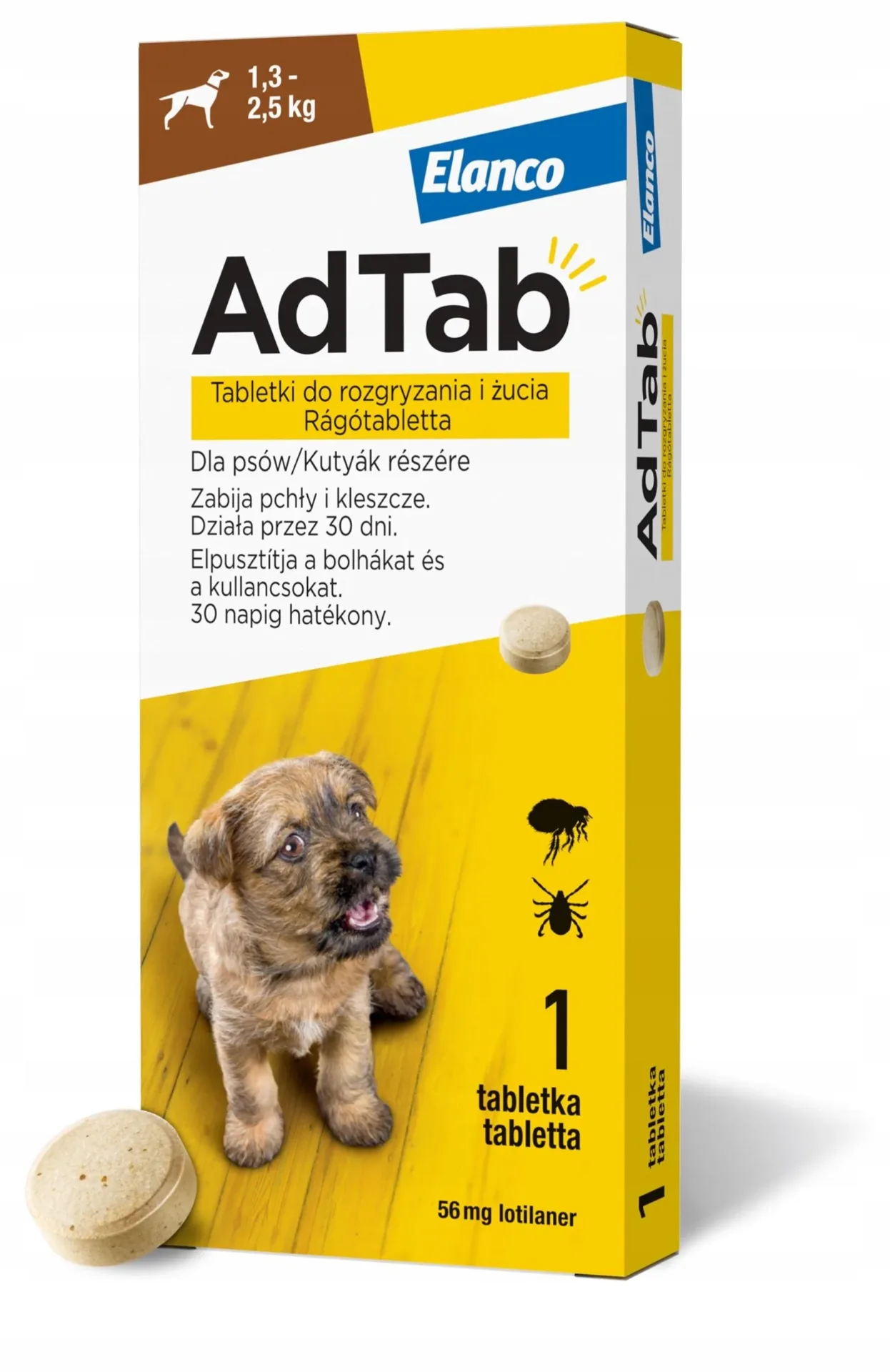 ADTAB Dog tabletki na kleszcze i pchły 56mg