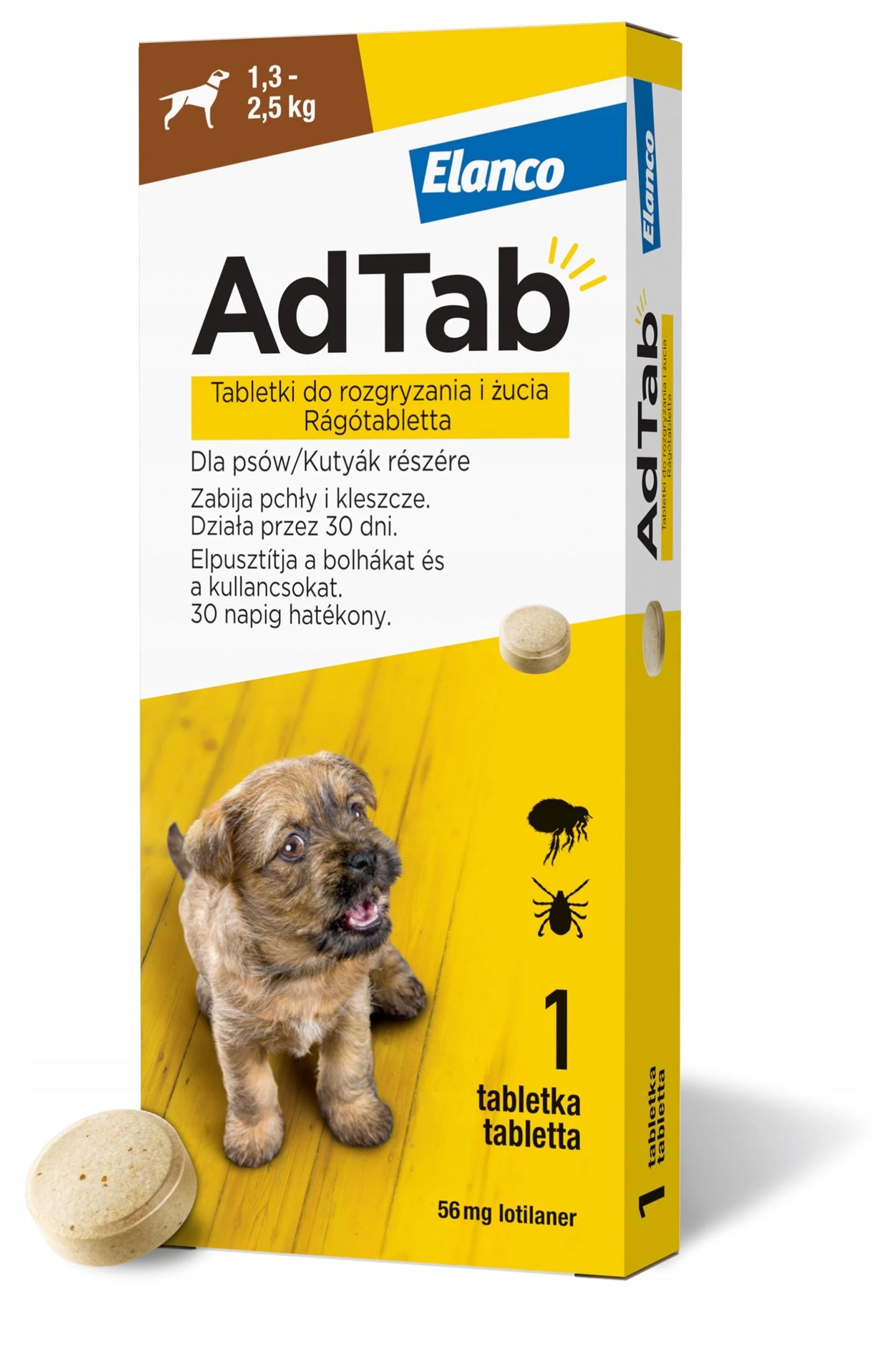 ADTAB Dog tabletki na kleszcze i pchły 56mg