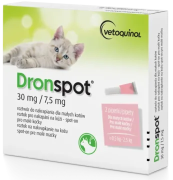 VETOQUINOL Dronspot krople dla kotów od 0,5kg do 2,5kg