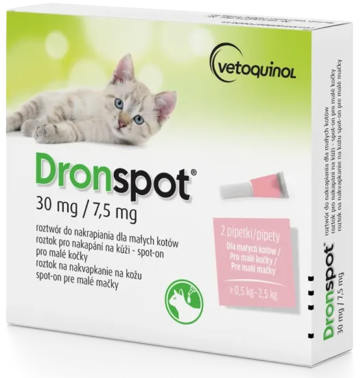 VETOQUINOL Dronspot krople dla kotów od 0,5kg do 2,5kg