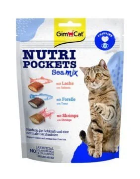 GIMCAT Nutri Pockets Morska mieszanka 150g trzy smaki