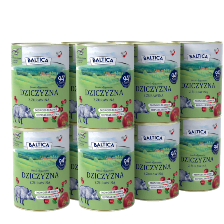 BALTICA dziczyzna z żurawiną 12x400g monoproteinowa bezzbożowa