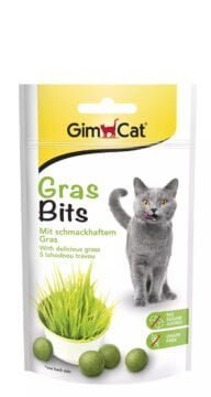GIMCAT Gras Bits Tabs 40g przysmaki dla kota z trawą