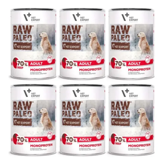 RAW PALEO mokra karma dla psów dorosłych wołowina 6x400g