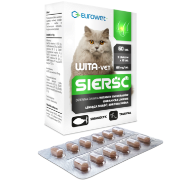 EUROWET Wita-Vet SIERŚĆ 60 tabletek dla kota
