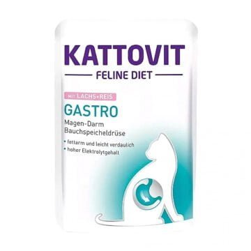 KATTOVIT Gastro łosoś ryż 85g na układ pokarmowy