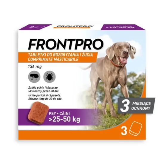 FRONTPRO XL tabletki do żucia na pchły i kleszcze pies 25-50kg