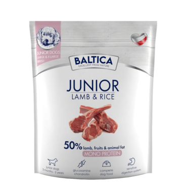 BALTICA Karma z jagnięciną i ryżem Junior rasy duże 1kg
