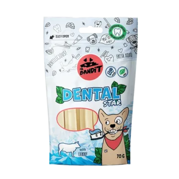 MR. BANDIT Dental Stars z wołowiną dla psa 70g