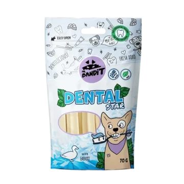 MR. BANDIT Dental Stars z kaczką dla psa 70g