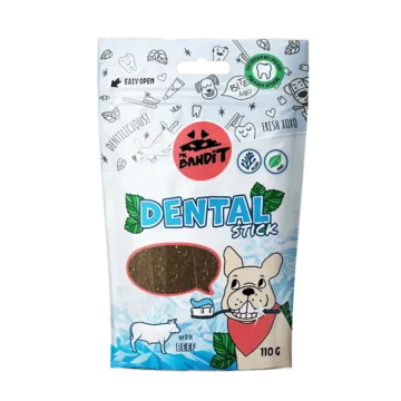 MR. BANDIT Dental Sticks przysmak z wołowiną dla psa 110g