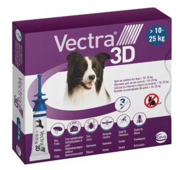 VECTRA 3D Roztwór dla psów 10-25kg na pchły i kleszcze