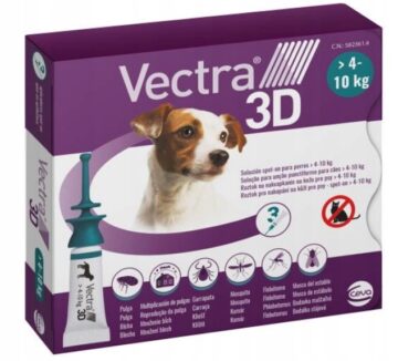 VECTRA 3D Roztwór dla psów 4-10kg na pchły i kleszcze