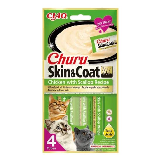 INABA CAT Churu Skin and Coat kurczak małża