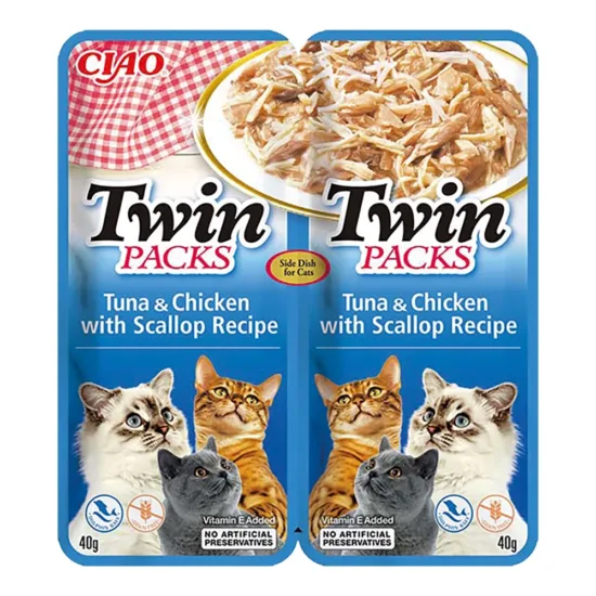 INABA CAT Twin tuńczyk z kurczakiem i małżą