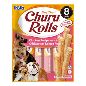 INABA DOG Churu Rolls Kurczak z łososiem 8x12g