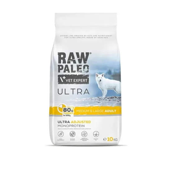 RAW PALEO Ultra Turkey Medium Large Adult 10kg z indykiem dla psów dorosłych ras średnich i dużych