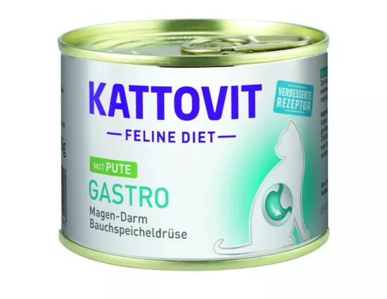 KATTOVIT Gastro indyk 185g dla kotów cierpiących na schorzenia układu pokarmowego