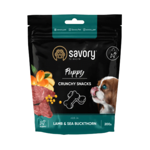 Savory Dog Crunchy Snacks Puppy Lamb Sea Buckthorn 200g