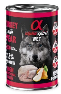 ALPHA SPIRIT Turkey with pear 400g karma mokra dla psa z gruszką