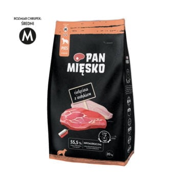 PAN MIĘSKO Cielęcina z indykiem chrupki M 20kg