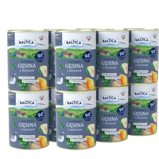 BALTICA Karma mokra gęsina z indykiem 12x400g bezzbożowa