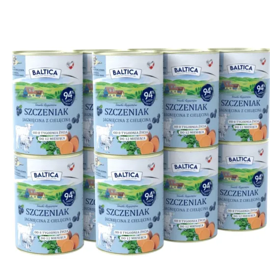 BALTICA Karma mokra szczeniak Jagnięcina z cielęciną 12x400g