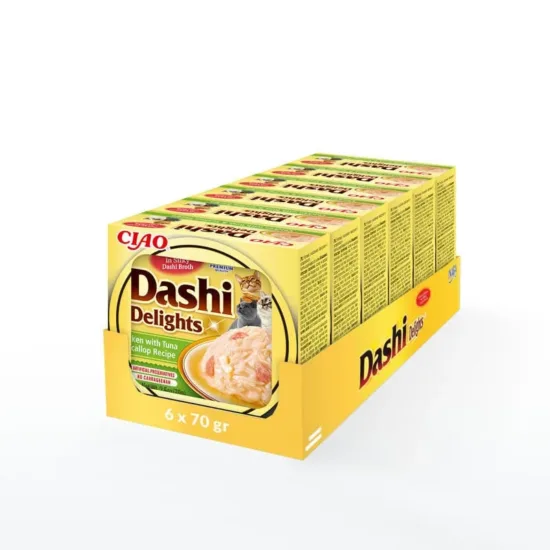 INABA CAT Dashi Delights kurczak tuńczyk i małża 6 x 70g przysmak dla kota