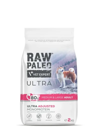 RAW PALEO Ultra Pork Medium Large Adult 2kg z wieprzowiną dla psów dorosłych ras średnich i dużych