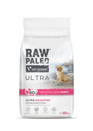 RAW PALEO Ultra Pork Medium&Large Puppy 10kg z wieprzowiną dla szczeniąt ras średnich i dużych