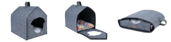 Amiplay Domek dla psa Quick Press 2in1 Hygge Szary