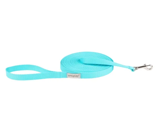 AMIPLAY Smycz treningowa Samba L 1000 x 2,5 cm Turkusowa