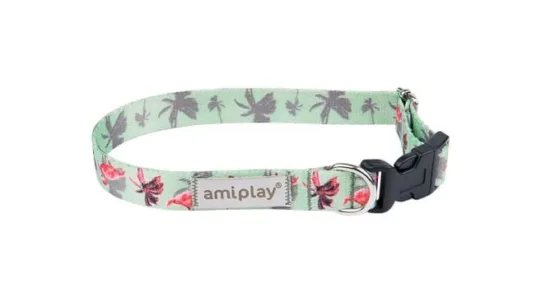 AMIPLAY Obroża regulowana BeHappy XL Flamingo