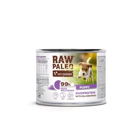 RAW PALEO Duck Boar Puppy 200g mokra karma dla szczeniąt duoproteina kaczka z dzikiem