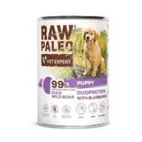 RAW PALEO Duck Boar Puppy 400g mokra karma dla szczeniąt duoproteina kaczka z dzikiem