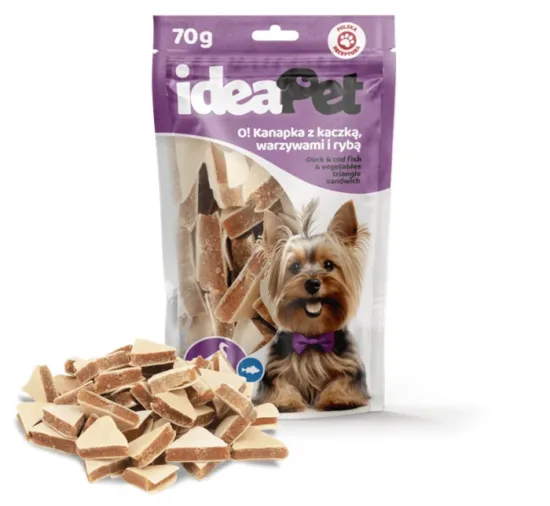 ideaPet O! Kanapka z kaczką, warzywami i rybą 70g