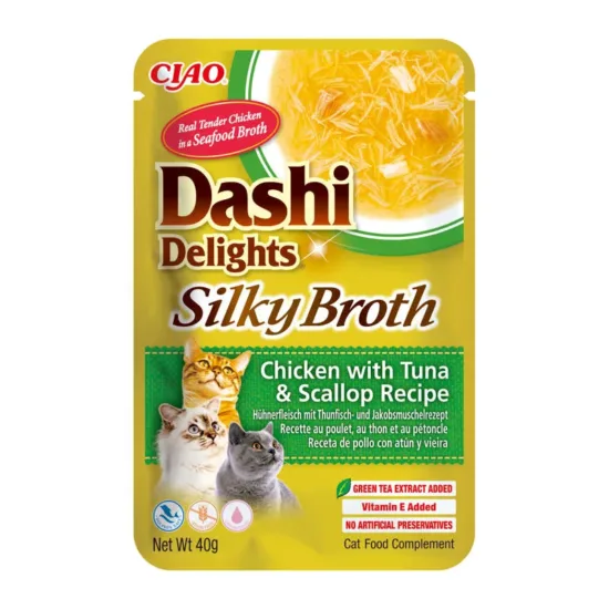 INABA CAT Dashi Delights Silky Chicken Tuna Scalop 40g