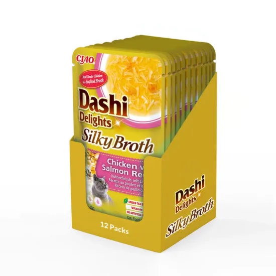 INABA CAT Dashi Delights Silky Chicken Salmon 12x40g