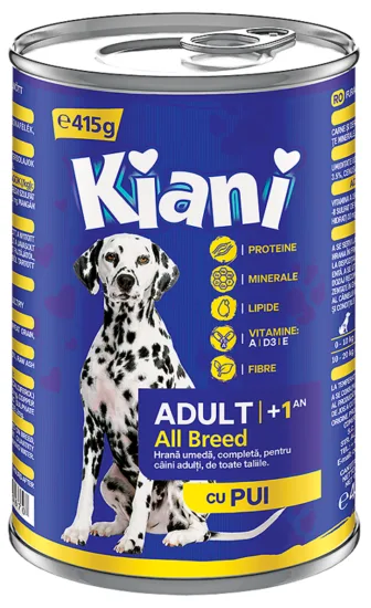 KIANI Dog Adult All Breed Chicken 415g mokra karma z kurczakiem dla psów dorosłych