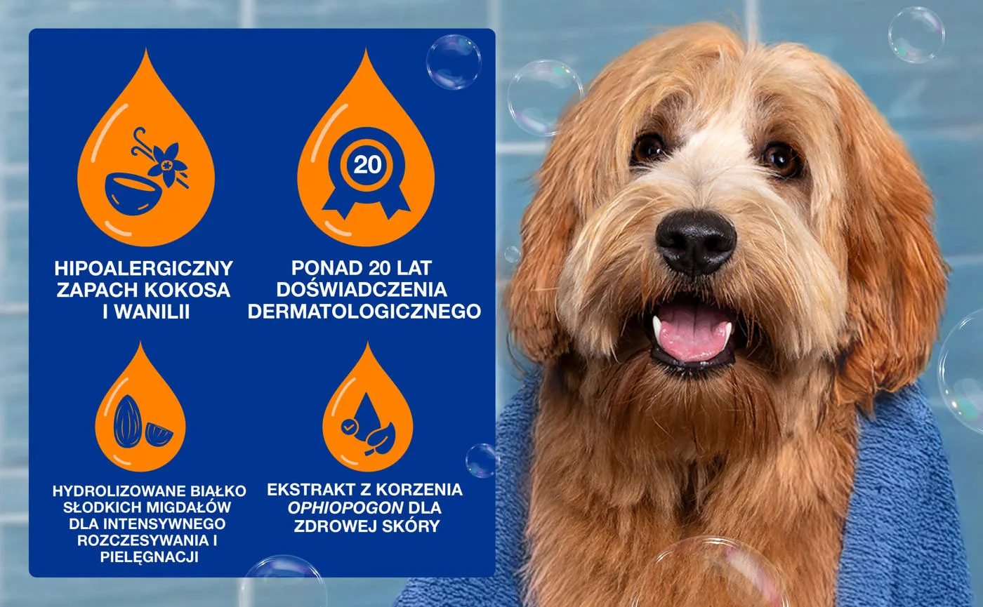DOUXO Skin & Coat SPA 2in1 Detangling 250ml ultrabezpieczny szampon 2w1 z odżywką dla psów