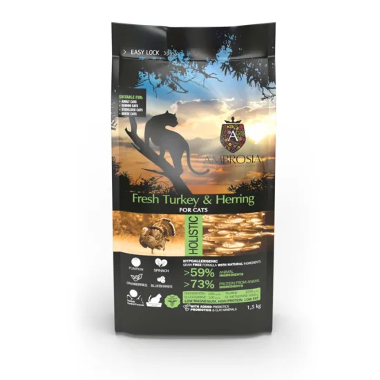 AMBROSIA Light Świeży indyk i śledź 1,5kg